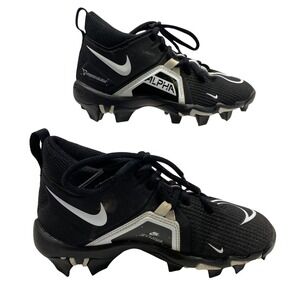 Nike Alpha Menace 3 Shark Youth Football Cleats Black White Lace Up Size 13C